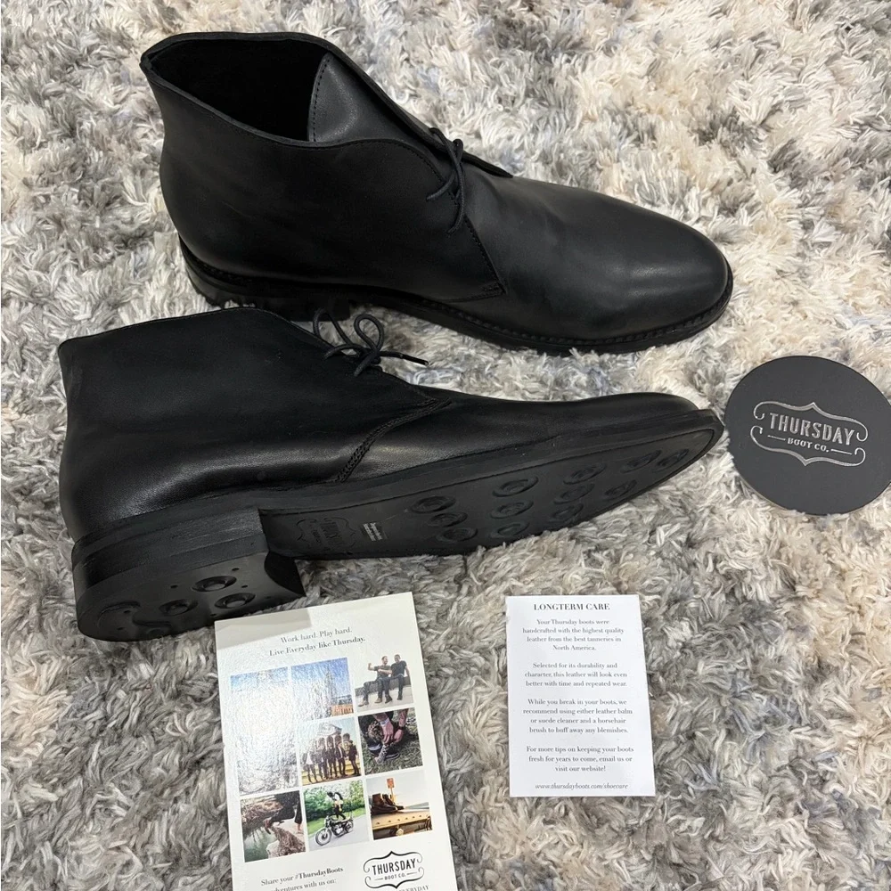 Thursday Boot Company Leather Black Chukka Boots Size 9 - Picture 5 of 7